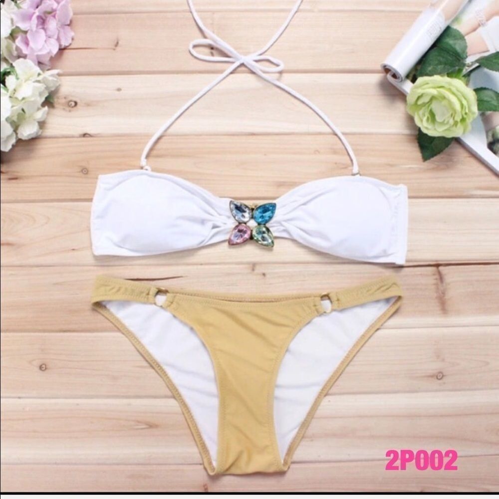 Sexy Brazilian Bandeau Bikini Set w/Jewelry